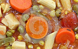 Canned Vegetable Soup Close View photo