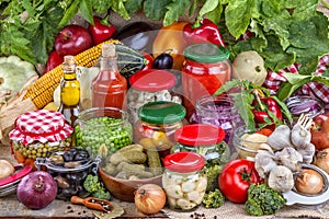 Canned vegetables and fruits