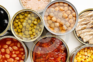 Canned vegetables, processed food, long shelf life