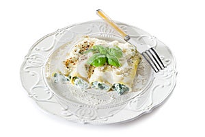 Cannelloni with ricotta and spinach photo