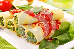 Cannelloni with spinach photo