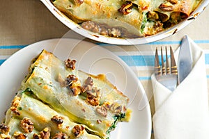 Cannelloni with spinach photo
