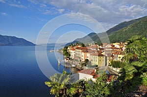 Cannero Riviera town at Lake - lago - Maggiore, Italy