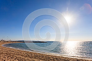 Cannes beach day view, France.