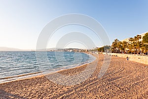 Cannes beach day view, France.