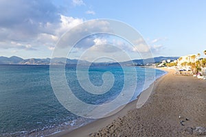 Cannes beach day view, France.