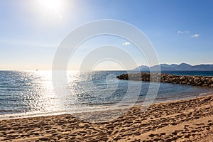 Cannes beach day view, France. photo