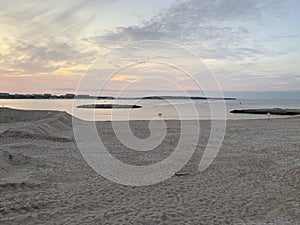 Cannes beach sunset landscape