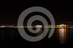 Cannes beach night view, France photo