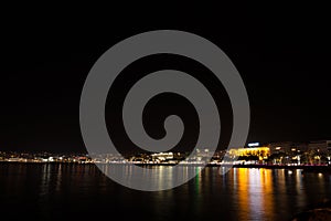 Cannes beach night view, France photo