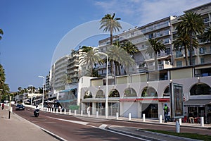 Cannes, France - June 16, 2021 - Boulevard Jean Hibert -  promenade early in the morning