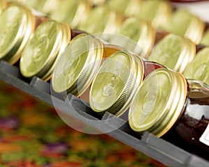 Canning Jars filled with jam