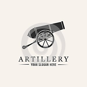 cannon artillery bullet silhouette art logo vector