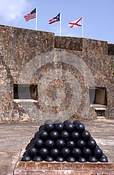 Cannon balls at Puerto Rican Fort