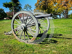 Cannon on a battlefield