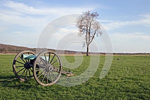 Cannon on battlefield