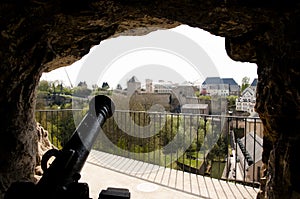 Cannon at the Bock Casemates - Luxembourg photo