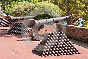 Cannon and cannon balls. Monaco