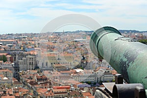 Cannon at Castle of Sao Jorge, Lisbon, Portugal