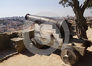 Cannon in the Castle of St. George in Lisbon. Portugal.