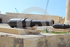 A cannon of the Citadel of Qaitbay.