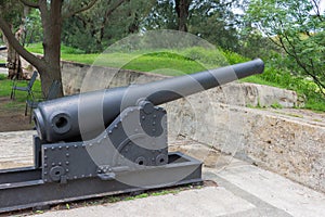 The Cannon at Eternal Golden Castle Erkunshen Battery in Tainan, Taiwan.