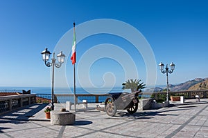 Cannon of the First World War on the square of Forza D`AgrÃ²