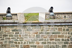 Cannon Fortifications inside the Citadel in Quebec City Canada