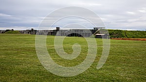 Cannon and Fortress at Fort Casey State Park in Washington during summer.