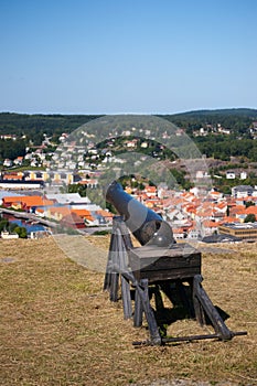 Cannon at Fredriksten Fort and Fredriksten view