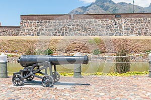 Cannon in front of the Castle of Good Hope in Cape Town,