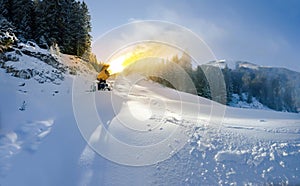 Cannon Gun making artificial Snow