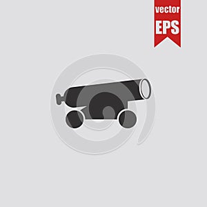 Cannon icon isolated on grey background.Vector illustration.