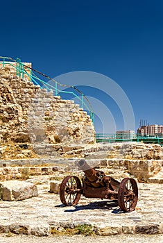 Cannon at Kerak Castle, a large crusader fortress