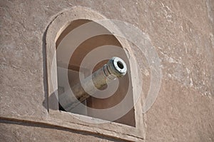 Cannon in Nakhal Castle near Muscat, Oman