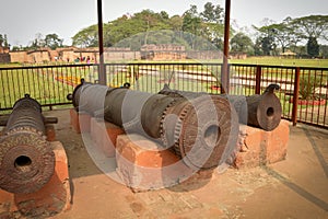 Cannon near Kings Palace . Talatal Ghar Shivsagar Assam . photo