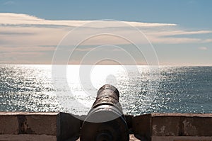 Cannon pointing out to sea