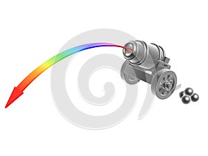 Cannon with rainbow Trajectory photo