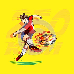 Cannonball Kick football vector illustration