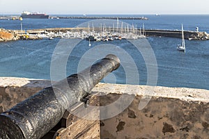 Cannons aiming at the sea in Sines, Portugal photo