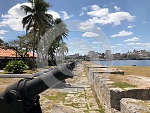 Cannons of battery La Divina Pastora, Havana bay Cuba photo