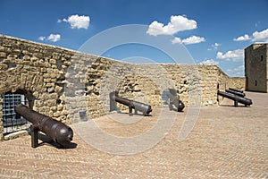 Cannons in Castel dell`Ovo, Naples, Italy photo