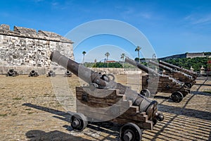 Cannons at Castle of the Royal Force Castillo de la Real Fuerza - Havana, Cuba photo