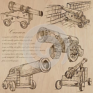 Cannons - An hand drawn vectors. Converted