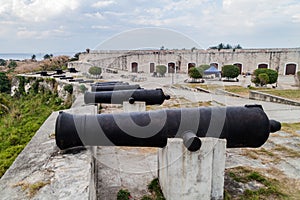 Cannons at La Cabana fortress in Havana, Cub