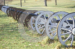 Cannons at the Revolutionary War National Park at sunrise, Valley Forge, PA