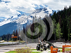 Cannons are used to for avalanche control in Rogers Pass British Columbia