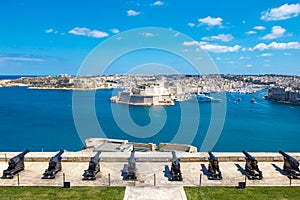 The cannons of Valletta, The Saluting Battery, Malta