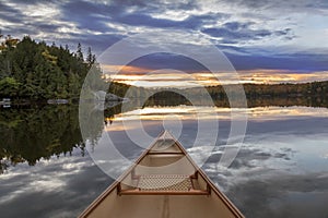 Canoe Bow at Sunset - Ontario, Canada