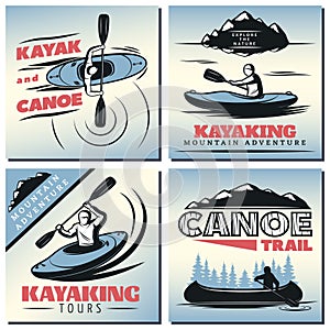 Canoe Emblem Designs Set